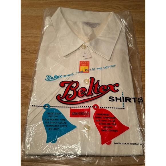 Vintage NWT Beltex Workwear Sanforized Collared Shirt Large 16 1/2 USA - Picture 2 of 8